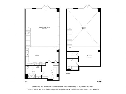 a floor plan of a building with two floor plans of different floors of a house